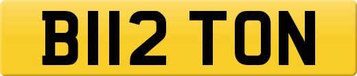 B112 TON private number plate